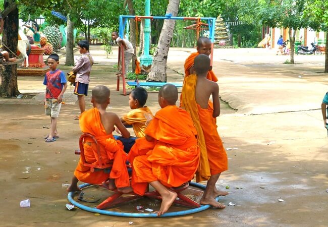 The Young Monks Taking a Break after Studying