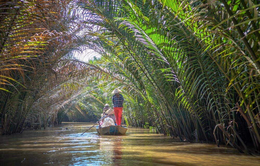 A tiny branch of Mekong River in Ben Tre province, Vietnam